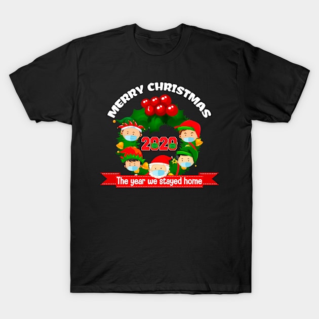 Merry Christmas 2020 Quarantine, Funny Santa Face Mask Gifts T-Shirt by Printofi.com